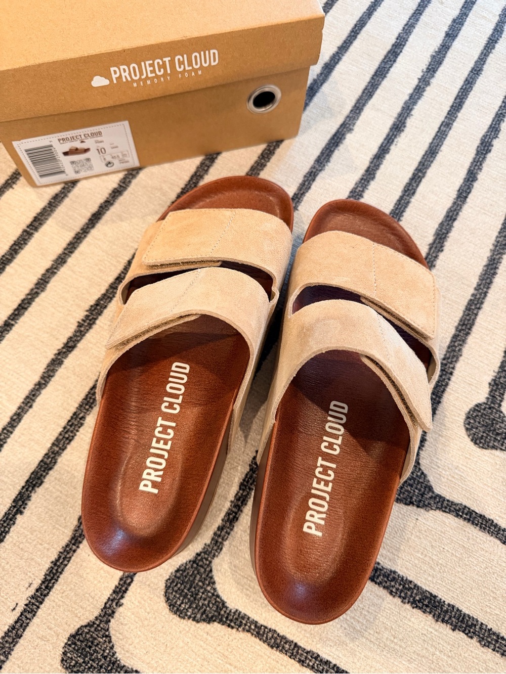 Project Cloud Tan Slide Sandals